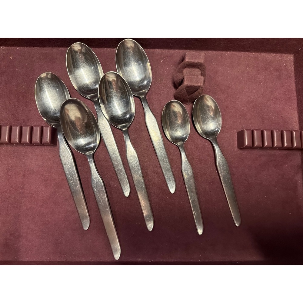 Armack Solingen Germany Stainless Steel Spoon Set 7pc Mid Century Modern MCM